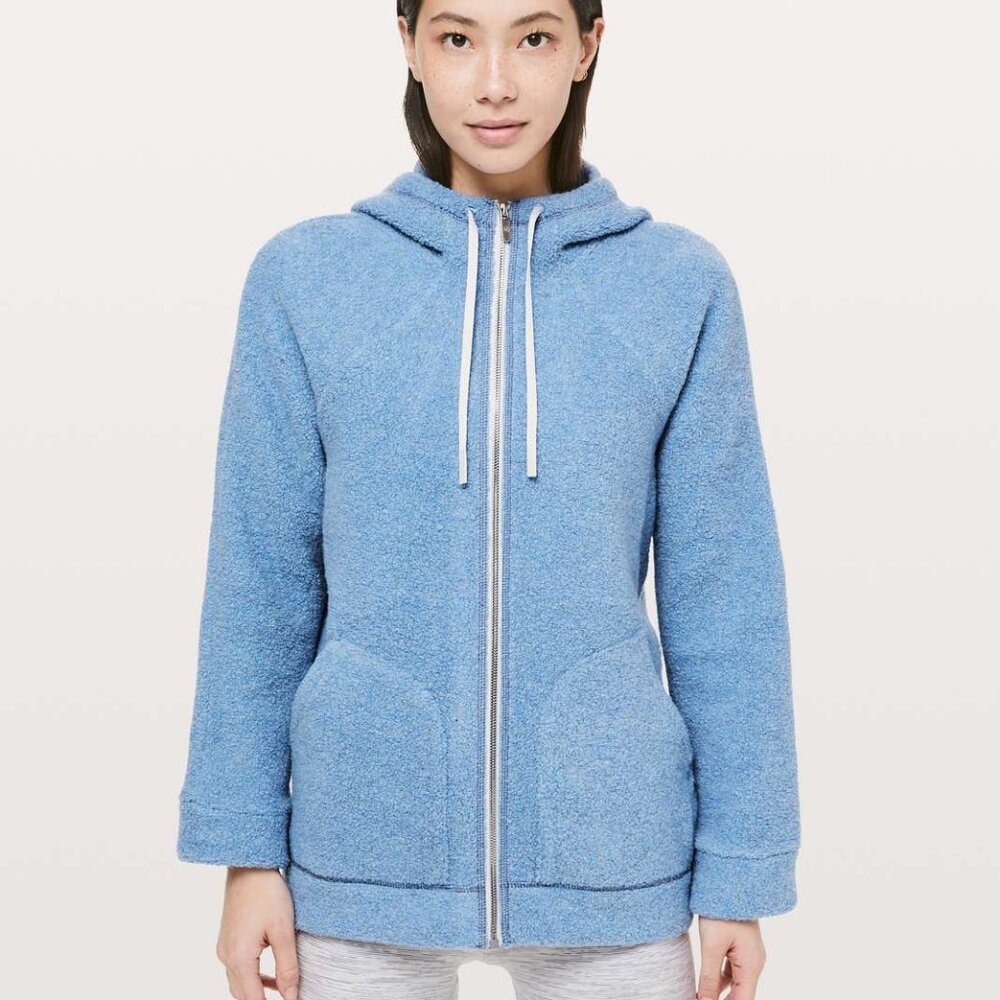lululemon athletica Blue Zip-Up Sherpa Hoodie